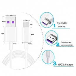 Cavo usb type c lungo 2 metri 5A alta qualità per smartphone Raspberry Pi 4