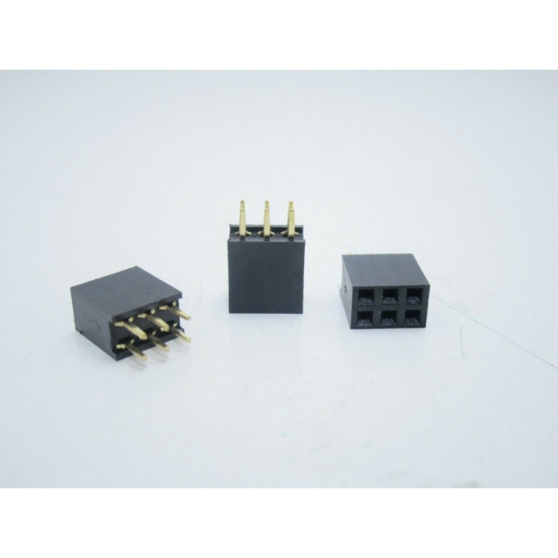 5pz Strip line stripline connettore 2x3 6 pinpasso 2,54mm due file per arduino