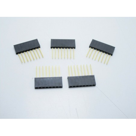 5 Connettori strip line 2x25 dritto 50 poli femmina passo 2,54mm Arduino 