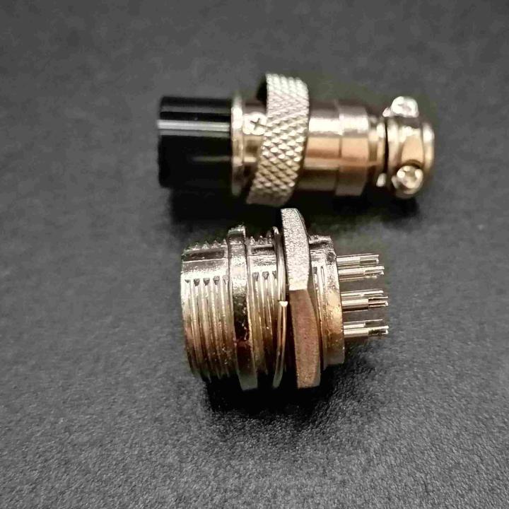 Kit connettori circolari gx16 8 pin 16mm maschio femmina da pannello