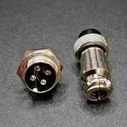 Kit Connettori gx16-4 4 pin Ø 16mm maschio femmina  5A 125Vac 10 Ohm