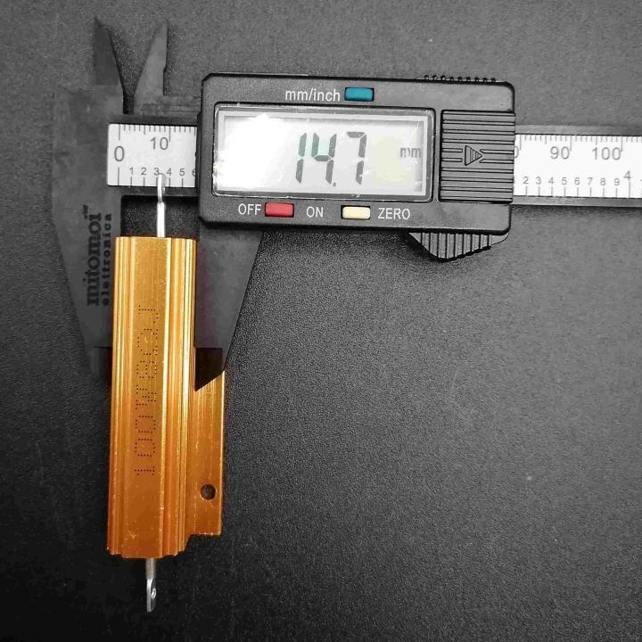 Armored resistor, 100W, 8 ohm, aluminum body with fins, 85x21x15mm