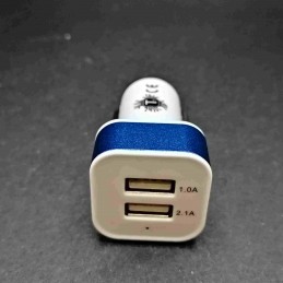 Caricatore da Auto Universale 2 Porte USB 5V 1A&2.1A Bianco - TECHLY -  IUSB2-CAR2-2A2P