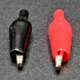 Pinze a coccodrillo morsetti clip con guaina rossa e nera per cavi test batteria