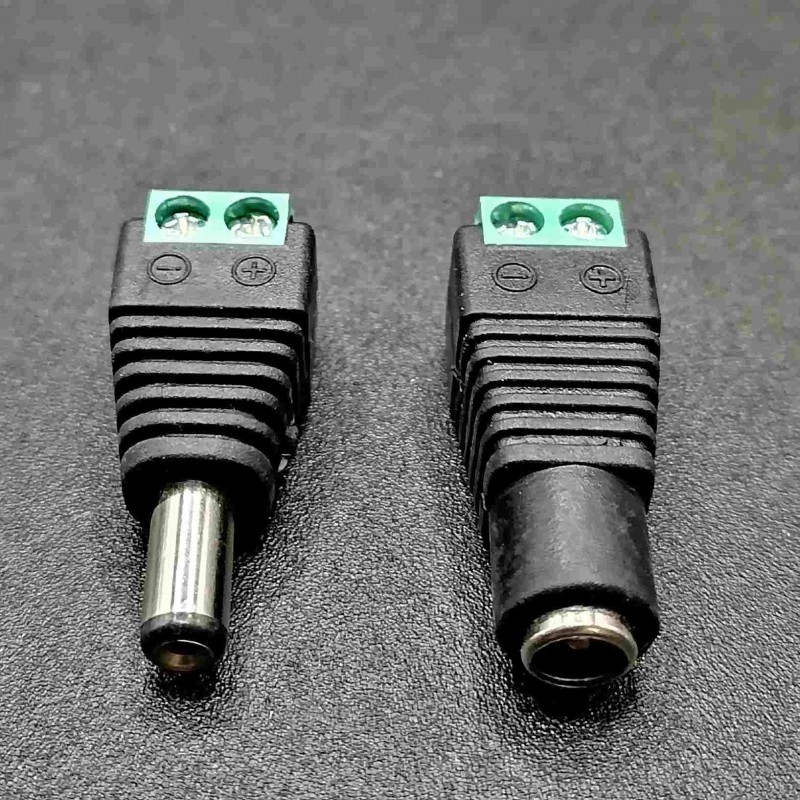 Kit connettori di alimentazione maschio femmina plug 5,5x2,1mm per strisce  led