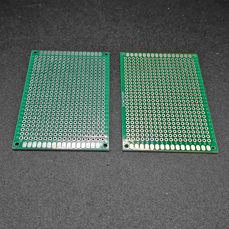 Basetta millefori 50x70mm bifacciale in vetronite per circuiti stampati pcb