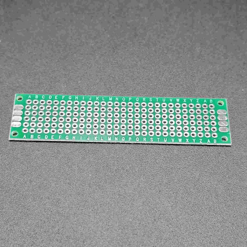 Basetta millefori bifacciale 20x80mm in vetronite passo 2,54mm per  realizzazione pcb circuiti