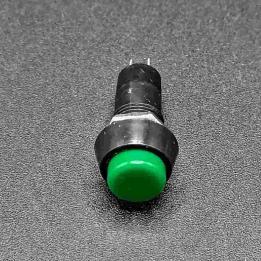 Pulsante da pannello normalmente aperto con tasto verde 12mm 2 pin 250v 3A