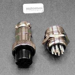 Kit connettori circolari gx16-10 10 pin 16mm maschio femmina da pannello
