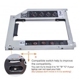 2nd caddy adattatore per Apple MacBook Pro Unibody 13" 15" 17" 9,5mm SATA 3.0 
