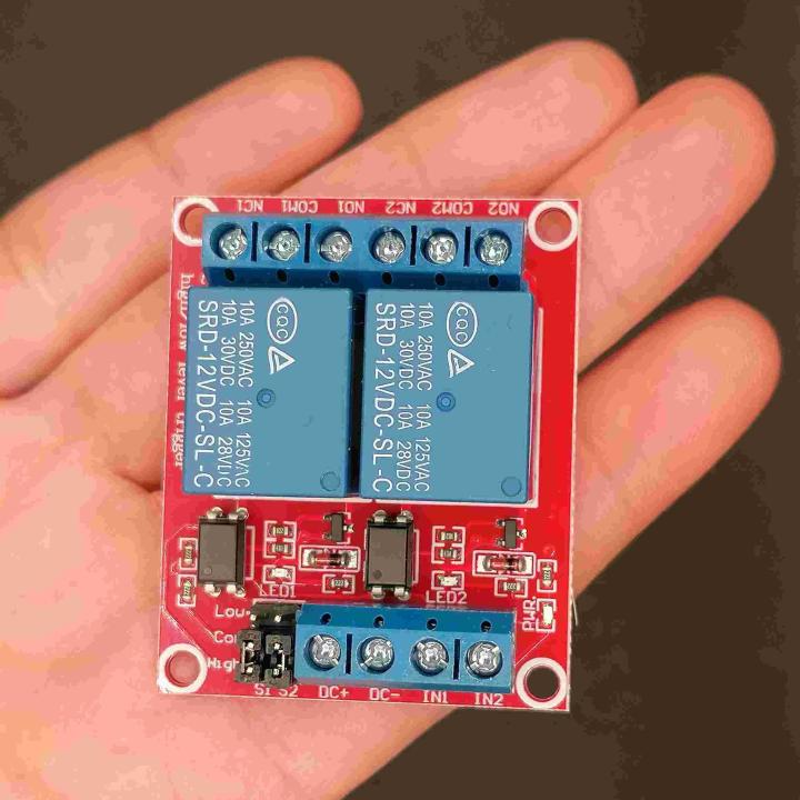 Modulo scheda relè 12v 2ch canali optoisolati per arduino avr dsp arm mcu 5x4cm