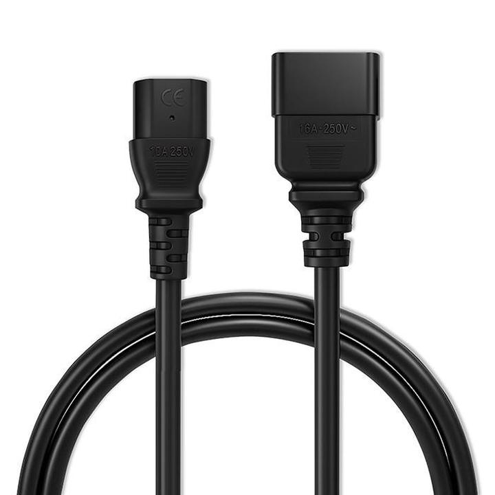 Cavo di alimentazione IEC C20 maschio / IEC C13 femmina, 3×1,5 mm², 1,2 m, nero, Qoltec – 53991