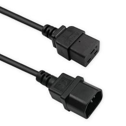 Power cord IEC C14 male / IEC C19 female, 3×1.5 mm², 2 m, black, Qoltec – 53990