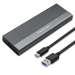 Accessorio per dischi Qoltec M.2 2230, M.2 2242, M.2 2260, M.2 2280, M.2 (B key), M.2 (B+M key), USB C presa, USB 3.0 – 52267