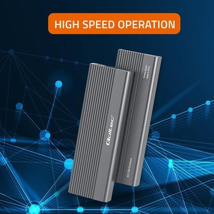 Accessorio per dischi Qoltec M.2 2230, M.2 2242, M.2 2260, M.2 2280, M.2 (B key), M.2 (B+M key), USB C presa, USB 3.0 – 52267