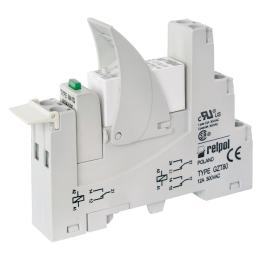 Relpol interface relay with socket PI84, 12 V DC, DPDT, 75.5x15.5x67 mm, order code 803992 (set) – PI84-012DC-M41G-TS-2012