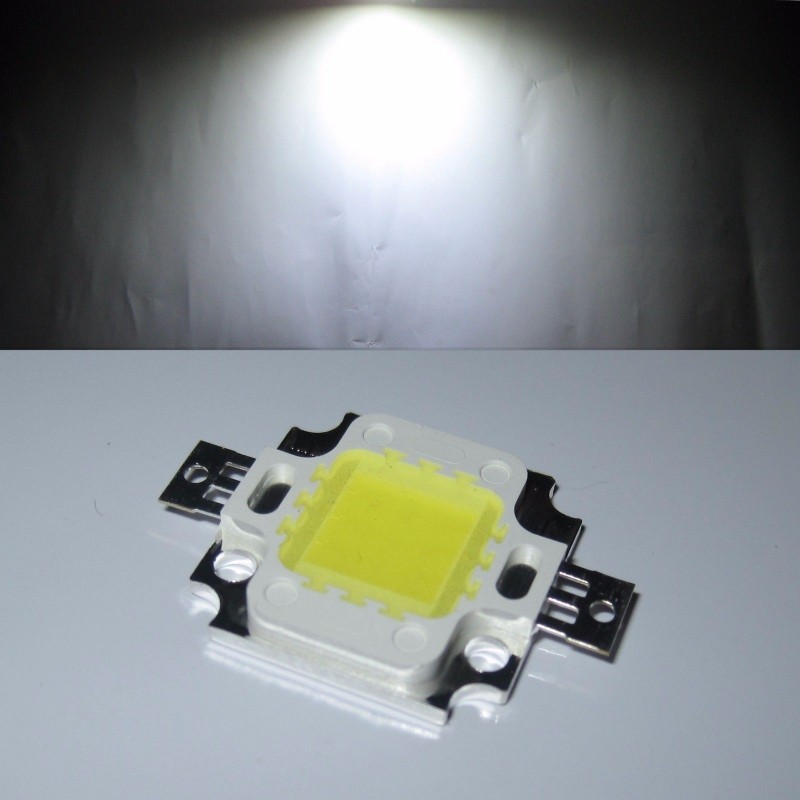 Chip power led 10w watt 12V luce bianco freddo per ricambio fari alta luminosità