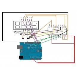 Modulo display a 7 segmenti catodo HS420561K-32 con 4 cifre per arduino fai da t