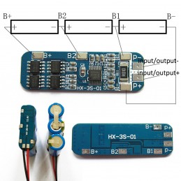 Circuito di protezione e ricarica celle 12V 10A BMS per pacchi batterie 3s 18650