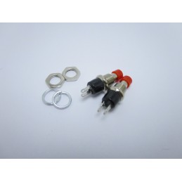 2pz Pulsante da panello on /off con tasto rosso normalmente aperto spst 250V