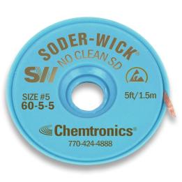 Treccia dissaldante Chemtronics Soder-Wick No Clean 3,7 mm, rotolo da 1,5 m – SW60-5-5