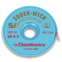Treccia dissaldante Chemtronics Soder-Wick No Clean 5,3 mm, rotolo da 1,5 m – SW60-6-5