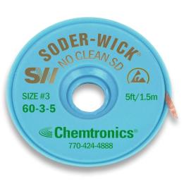 Treccia dissaldante Chemtronics Soder-Wick No Clean 2 mm, rotolo da 1,5 m – SW60-3-5