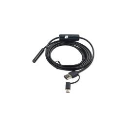 Telecamera endoscopica 3 in 1 USB, Micro USB e USB-C, impermeabile IP67, sonda Ø 8 mm, LED, cavo 5 m – DFRobot FIT0819