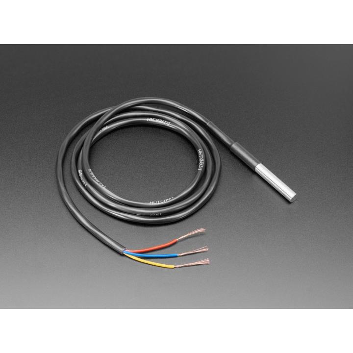 Waterproof DS18B20 1-Wire temperature probe, stainless steel tube, 91 cm cable, -55 to +125 °C – Adafruit 381