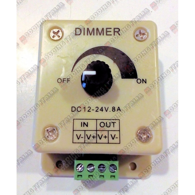 Dimmer manuale regolatore di luminosità dc 12v 24v 8A 96w per striscia a led
