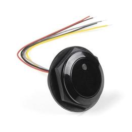 Pulsante a infrarossi senza contatto 12–24 V DC, portata 3–15 cm, attivazione 0,5–20 s, LED rosso/blu – SparkFun 18582