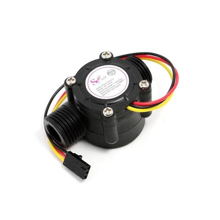 Water flow sensor G1/2" ZJ-S201 Hall effect, plastic DN15, 1–30 l/min, 5–24 V DC – Seeed Studio 314150005