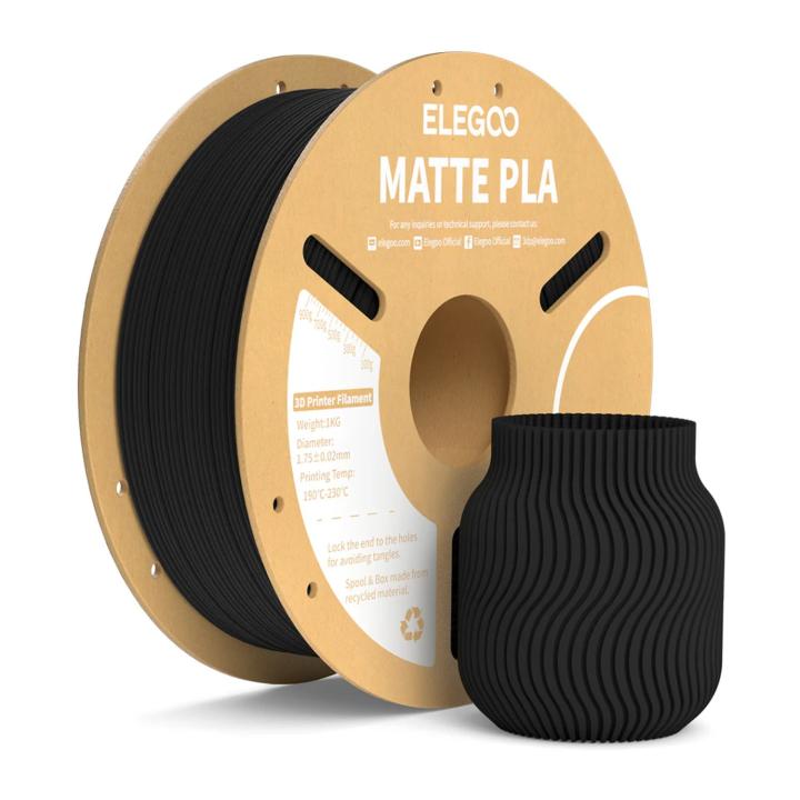 Elegoo PLA Matte filament Black 1.75 mm, 1 kg spool
