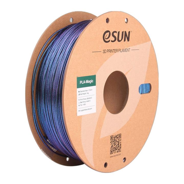 Filamento PLA-Magic eSUN nero e blu scintillante (Dark Twinkling Blue) 1,75 mm, bobina 1 kg