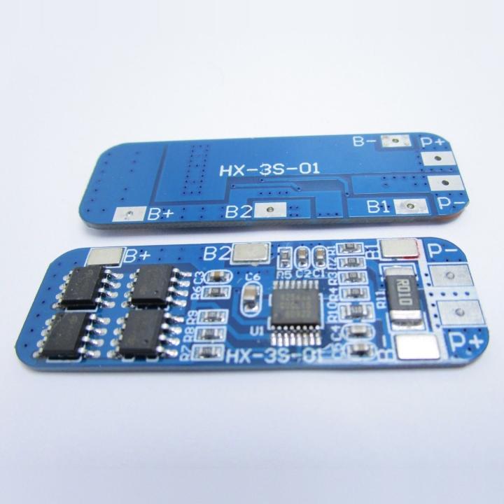 Circuito di protezione e ricarica celle 12V 10A BMS per pacchi batterie 3s 18650