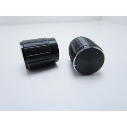 Manopola in alluminio nero per potenziometro albero Ø 6 mm 16x14