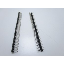 Connettori strip line 40 poli maschio 90° larghezza 6mm passo 2,54mm per arduino