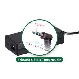 Alimentatore Akyga per HP / Compaq 19,5 V 6,15 A 120 W spinotto 4,5 × 3,0 mm con pin centrale – AK-ND-45