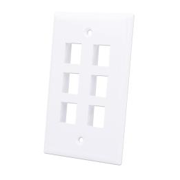 Placca a muro per 6 frutti keystone, formato 503, bianca Techly – IWP-MD PSTR-6WT