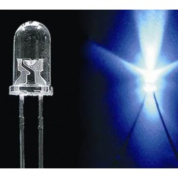 15 pezzi Diodo led 5mm blu da 3,2 a 3,4v 460-470nm 5000 mcd 20mA 80mw