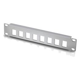 10" patch panel 1U, unloaded, for 8 keystone jacks, grey, Techly – I-CASE M10-KSP