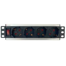 10" power strip 1.5U, 4 Schuko/Italian, switch, overload protection, Italian plug, Techly – I-CASE M10-4P