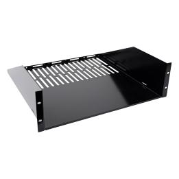 19" rack shelf 3U, perforated, for Audio Video cabinets, 2-point mounting, black, Techly – I-CASE AV-ATRAYV3