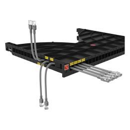 19" rack cable management tray 1U, 24 ports, for 600 mm deep cabinets, black, Techly – I-CASE TRAY-ORG600