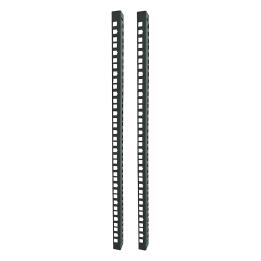 Pair of additional 12U mounting uprights for Flat Pack rack cabinets, black, Techly – I-CASE RAIL-FP612