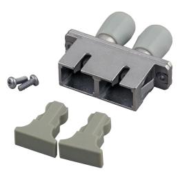 Fibre optic adapter ST/SC duplex, multimode, silver