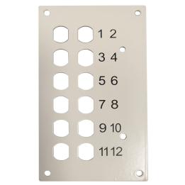 Pannello frontale per box ottico, 12 porte ST simplex, in metallo, grigio RAL 7035