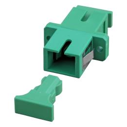 Fibre optic adapter SC/SC simplex, multimode OM3 PC, flanged, aqua