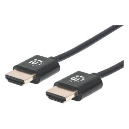 Ultra-slim High Speed HDMI cable with Ethernet 4K male/male, 0.5 m, black, Manhattan – 394406