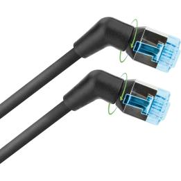Cavo di rete patch slim Cat. 6A UTP angolato 90° TPE 1 m nero Techly – ICOC U6A-TPE36-010B